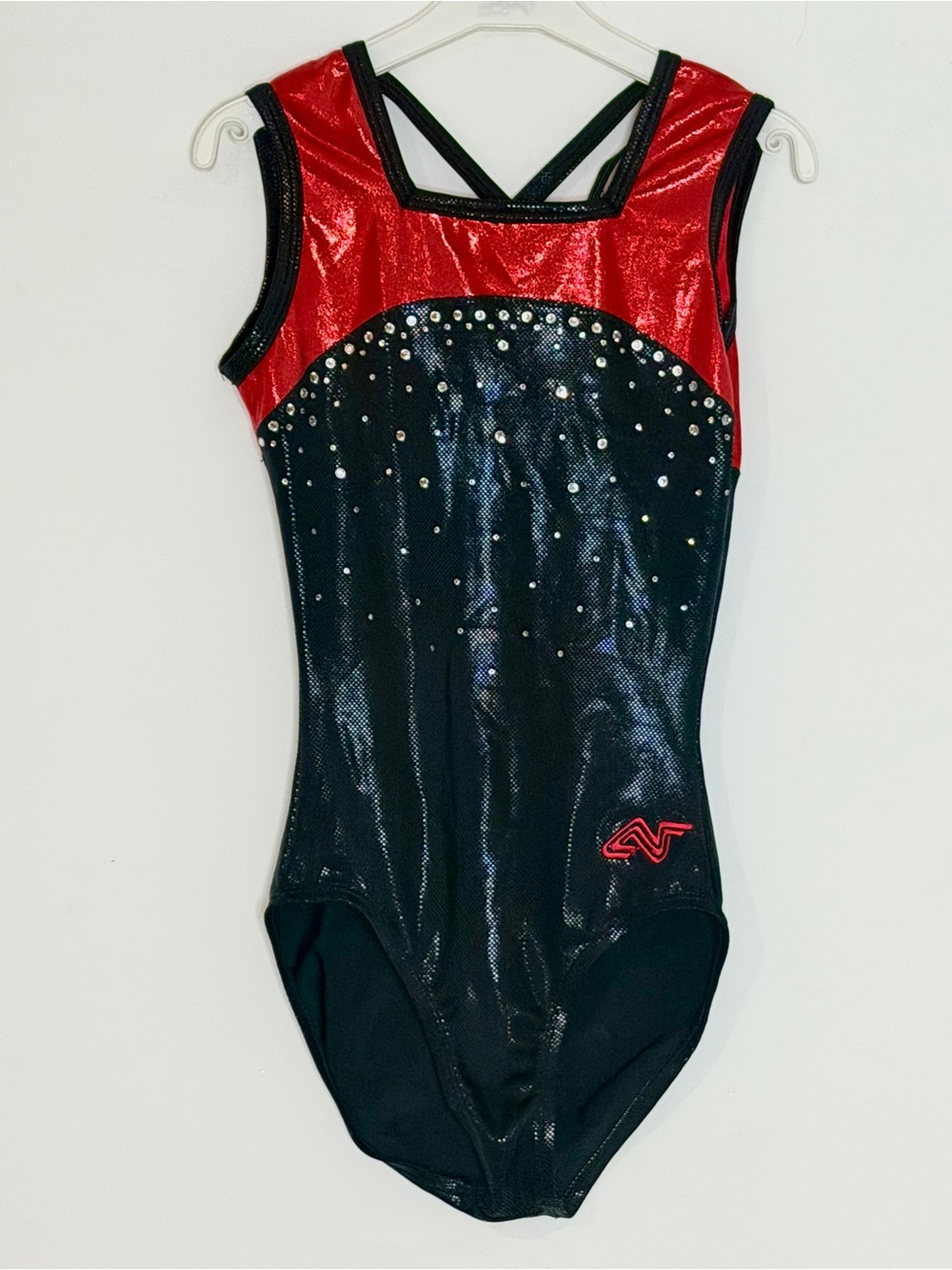 Alpha Factor Shimmering Girls Bedazzled Gymnastics Leotard